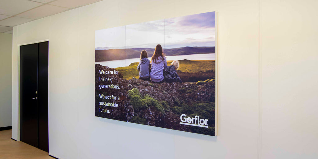 DAMPA Silent Board with digital print on a wall at Gerflor
