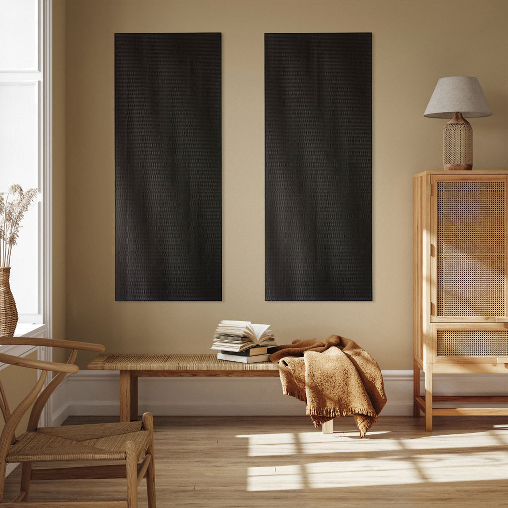 sort akustikpanel i stue DAMPA Silent Board